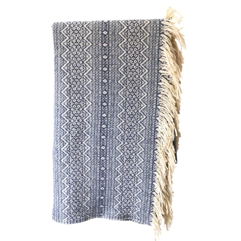 Amana Woolen Mill 100% Wool Fringed Blanket/Throw 70"x53"‎